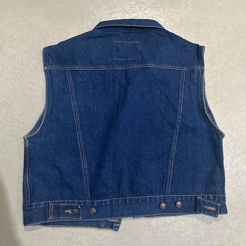 Vintage Caesars Palace Blue Denim Vest by Campus Rugged Country size L - Picture 5 of 5